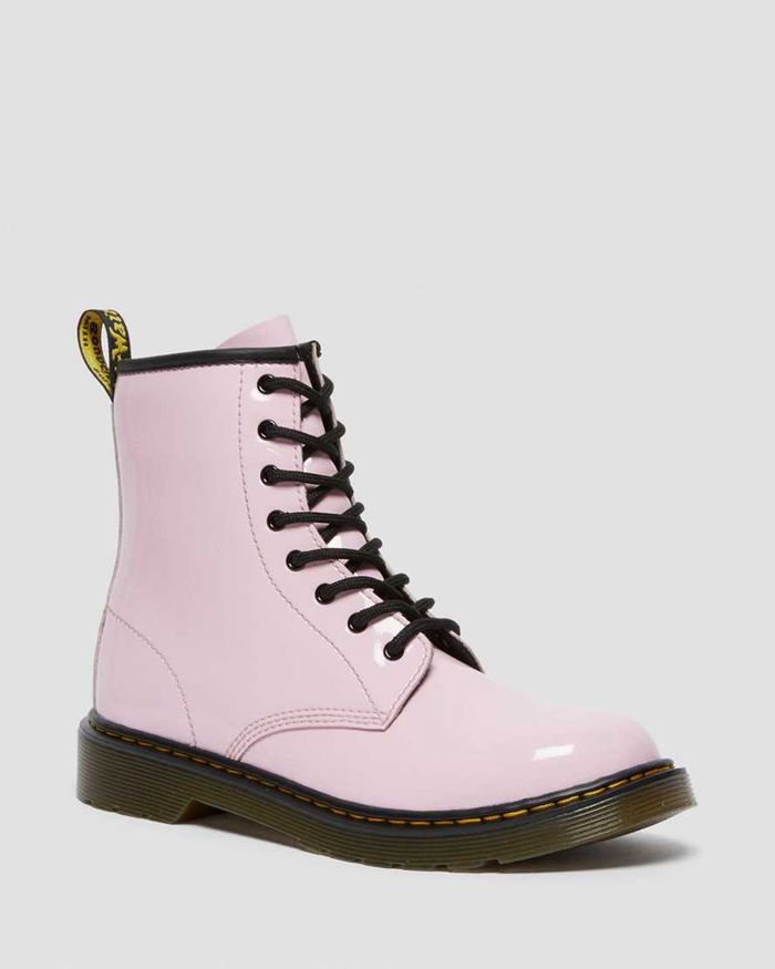 Dr Martens Støvler Barn Rosa Youth 1460 Patent Læder Lace Up 1309PIAUL